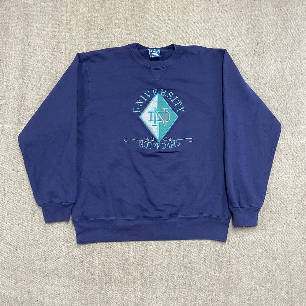 Vintage Notre Dame University Sweatshirt Men XL Purple 1990s Champion